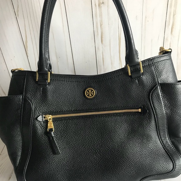 Tory Burch Handbags - Tory Burch Frances - Black Leather Crossbody Tote